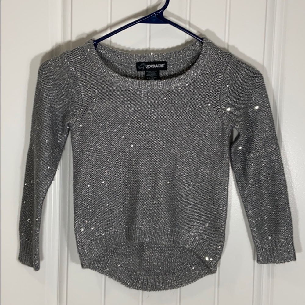 🔥🔥🔥Jordache Grey Sparkle Sweater Girls XS 4-5